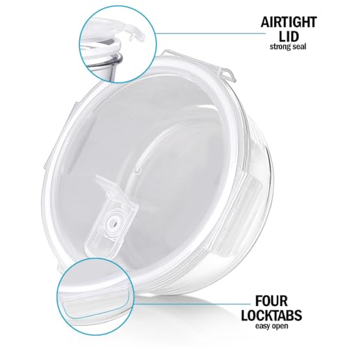 Igluu Meal Prep Round Glass Containers with Air Vent Lids (5 Pack+Extra Lid) – Airtight & BPA-Free – Oven, Microwave, Freezer and Dishwasher Safe – 950ml – Durable Borosilicate Glass