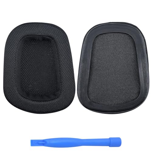 Ersatz Ohrpolster für Logitech G35, G230, G231, G233, G332, G430, G431, G432, G433, G533, G633, G633S, G635, G930, G933, G933S, G935 Kopfhörer von MMOBIEL – Mesh Gewebe Kopfhörer Ohrpolster – Schwarz