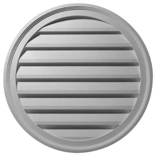 Ekena Millwork 36'W x 36'H x 1 1/4'P, Round Gable Vent Louver, Non-Functional