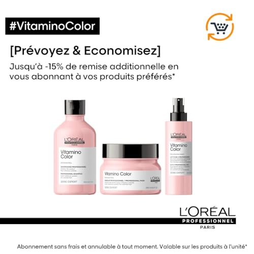 'Oréal Professionnel Shampoing Fixateur de couleur Cheveux Colorés & Méchés en Manque d'Éclat Anti Oxydant Prolonge & Sublime la Couleur Douceur & Brillance Vitamino Color Serie Expert 500ml - vue 10