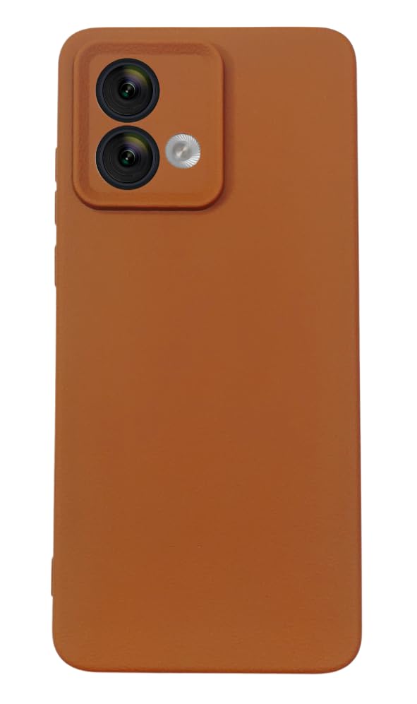 Image of Scalebee Leather Textured Case for Motorola Moto G84 5G, Soft Flexible Matte Finish Back Cover with Camera Protection, Anti-Slip Scratch-Proof Silicon Shell, Brown