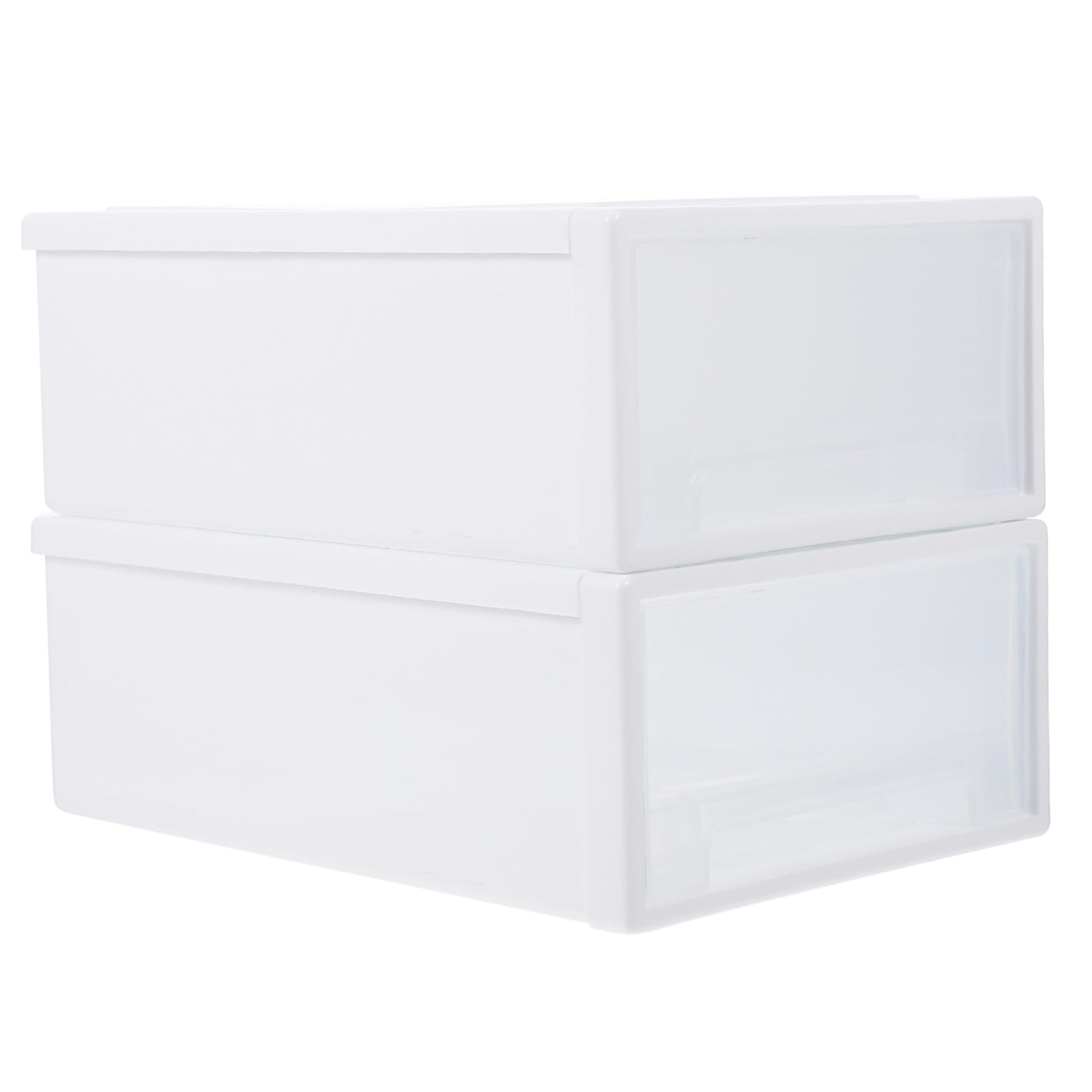 Scatole Porta Scarpe 2 Pezzi Bianche in Plastica Design a Cassetto, Organizer Pratico e Durevole per Armadio, per Vestiti e Accessori
