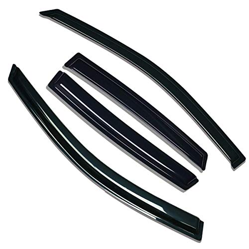 Lightronic Wv94682 Outside-Mount Side Window Visor Deflector Rain Guard, Dark Smoke Shatterproof, 4-Pieces Set For 2016-2021 Honda Civic (Sedan) #TOP2
