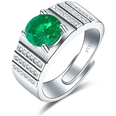 Shiny Full Diamond Ring 2Carat Round Cut Cubic Zirconia Promise Ring Wedding Ring for Men Silver Ring CZ Cocktail Ring Eternity 950 Platinum Bluish Green Simulate Moissanite Ring Adjustable Ring 062 Cover