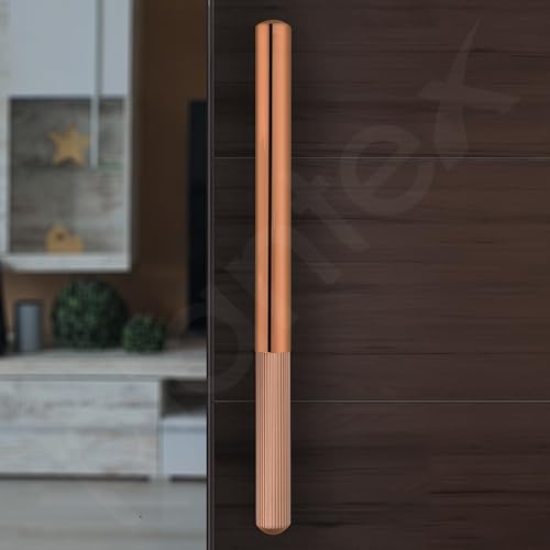 Image of Plantex Door Handle /14 Inch Main Door Handle /Stainless Steel and Aluminium Door Handle /Pull-Push Door Handle /Door Accessories (Pack of 1, Rose Gold)
