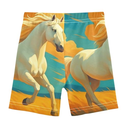 Joisal Under Dress Shorts Print Cotton Toddler Biker Shorts Girls 4t Baby Summer White Horse Running Gracefully2