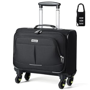 Lekebobor Rolling Laptop Bag, Rolling Briefcase for Women Fits Up to 15.6Inch Laptop Briefcase on Wheels,Quilted Black