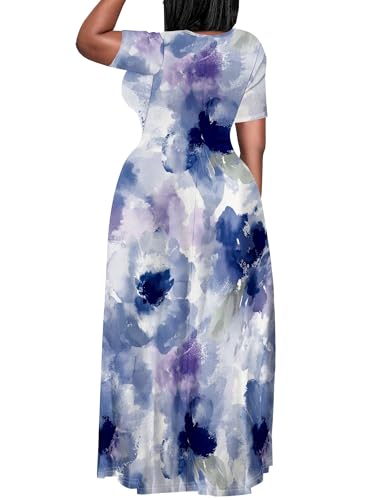 Image of Plus Size Maxi Dresses for Curvy Women T-Shirt Summer Sun Dresses Loose Fit