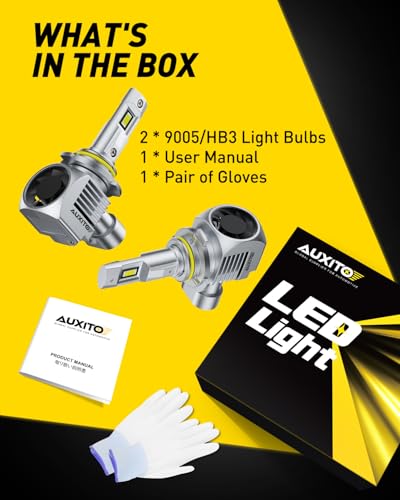 Image of AUXITO 9005 /HB3 LED Bulb, 1000% Brighter, 3 Min Quick Install, 20 Years Lifespan, No Flicker, 99% Compatibility