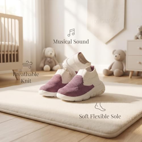 Image of Infant Shoes for Baby Boys & Girls | Musical Sound Walking Shoes | First Walker Shoes for Toddlers | Lightweight Breathable Knit Sneakers | Soft Sole Comfortable Slip On Shoes for Newborns, Babies & Kids