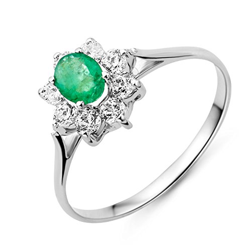 Miore Anello da Donna, Oro Bianco, 9 K (375)