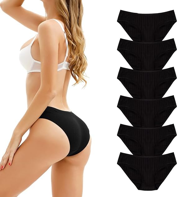 Womens Underwear Cotton Stretch Bikini Comfort Briefs Panties Soft Low Rise 6 Pack-image-46
