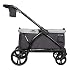 Baby Trend Expedition 2 in 1 Push/Pull Stroller Wagon w/Canopy, Choose Between Car Seat Adapter or Built in Seating for 2 Children, Liberty Midnight