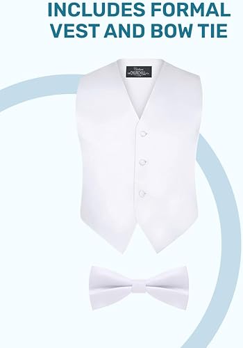Miniatura 3 de Conjunto de esmoquin de 5 piezas para niños chaqueta formal premium, pantalones, camisa, chaleco y pajarita