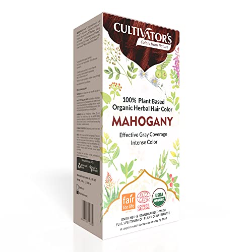 Cultivator's Organic Herbal Hair Colour - Ammonia Free, Natural - Mahogany (100g)