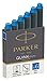 Parker Quink recambios para plumas estilográficas, cartuchos cortos, tinta azul, paquete de 6