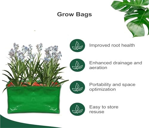 Image of IAgriFarm HDPE UV Treated Grow Bag, 48 inchX12 inchX12 inch 250 GSM - Pack of 5