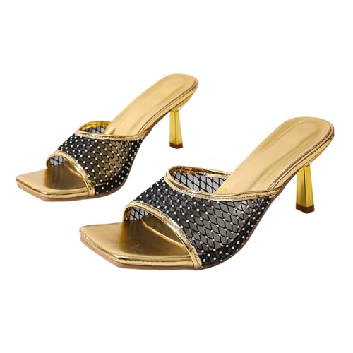 Mules à talons chatons et strass de 7,6 cm : l'escarpin habillé au bout carré chic