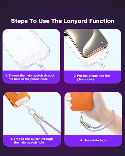 Image of USB C Short Charging Lanyard Keychain Data Cable PD 240W 5A Fast Charging Phone Wrist Strap (30cm) Type C Charging Cord Braided 480mbps Data Transfer (Purple)