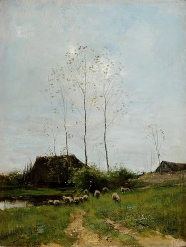 Toile Paysage avec berger et moutons Anton Mauve affiche décoration bureau grand format 60x90