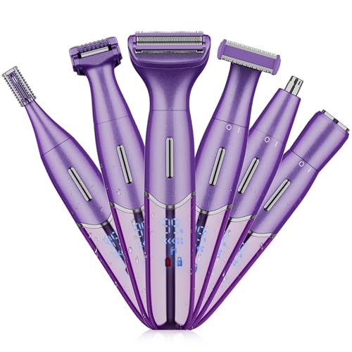Karrte 6-in-1 Electric Razor for Women's Pubic Hair, Painless Body