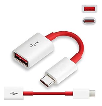 ShopsGeniune Type-C OTG Cable for Samsung Galaxy A30 OTG Cable | OTG Data Cable | OTG USB Cable | OTG Charger Cable On The Go Cable | Type-C Male to USB-A 3.0 Female (Red,White)