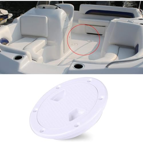 Cocoarm Waterproof Hatch Waterproof Tank Inspection Hatch 4 Inch Boat Round Inspection Hatch 4In Abs Deck Plate Marine Deck Cover Anti- Boat Deck Inspection Round White Cover - Image 2