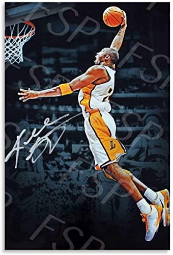 WOLIUER sans Cadre 60X90cm Tableaux sur Toile Poster and Painting Black Mamba Best Basketball Player Dunking Print Poster Canvas Painting Gifts Bedroom Living Room Room Decor Moder Home