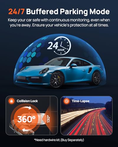 【70mai Dash Cam 4K Omni + UP03 Hardwire Kit】 Front and Rear Car Camera with Sony IMX678 Sensor, STARVIS 2 Night Vision, 4G LTE, AI Motion Dection, ADAS, Wi-Fi 6, Parking Monitor