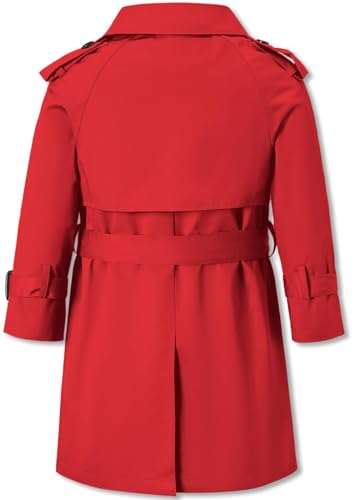 Image of Betusline Boys Waterproof Trench Coat Double Breasted Classic Belted Outwear Jacket Dress Coats