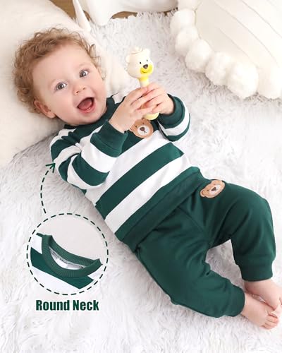 Image of NZRVAWS Toddler Baby Boy Clothes Infant Fall Winter Outfit Long Sleeve Pant Top Set 2Pcs Sweatshirt 0 Month-3 Years