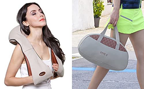 Five S Fs8801 Shiatsu Neck And Back Massager With Heat Deep Kneading Massage For Neck, Shoulders, Back, Legs, Feet For Home, Office, Car - Beige #TOP1
