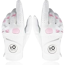 FINGER TEN Golf Gloves Women Leather Glove with Ball Marker for Ladies - Enhanced Grip, Comfort & Durability for Female Golfers