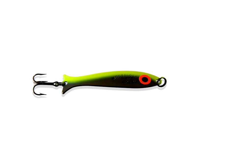 Mooselook Wobbler Medium Fishing Lure - Black & Chartreuse/Black Back - 14050