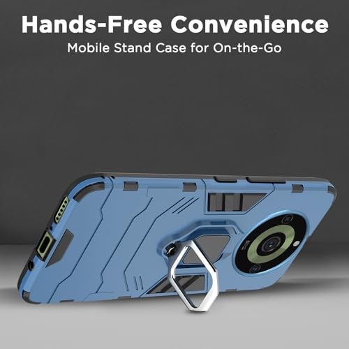 Image of Pikkme Realme 11 Pro /Pro Plus 5G Back Cover | D5 Tough Armor Bumper | 360 Protection Case | Ring Holder Stand Case for Realme 11 Pro /Pro Plus 5G (Blue)