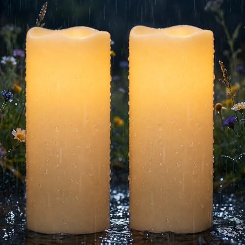 Lasumora Large Solar Powered Candles, Outdoor...