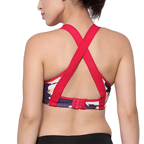 Image of Inner Sense Sports Bra for Women Made with Organic Cotton and Bamboo I Adjustable Padded Bra for Women with Cross Back Strap I Wire Free Medium Impact Innerwear