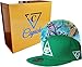 Capiche [99+ Variations] Green Snapback Hat for Men, Telekineses, Magic, Superpower, Anime Hats, Illuminati, All Seeing Eye Logo, Mind Control, Bright Green, Gaming Hat, Gift Him