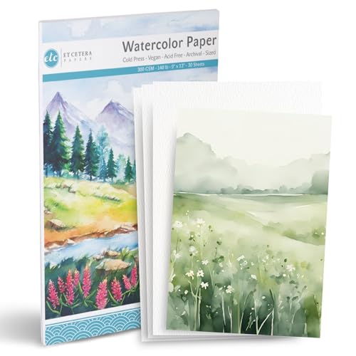 50 Sheets Watercolor Paper White Cold Press (300GSM, 8.5x11)