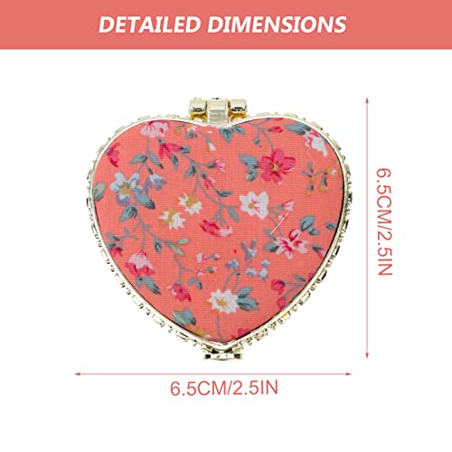 Lurrose 2Pcs Cuore Pieghevole Specchio Tascabile