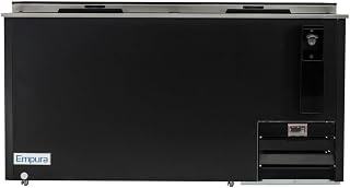 64" Horizontal Bottle Cooler | Flat Top Insulated Commercial Refrigerator for Bar Craft Beer Soda | 528 12-Oz Bottles Capacity | 64.3”W x 27”D x 35”H, Stainless Steel Top, Black, 115v, NSF