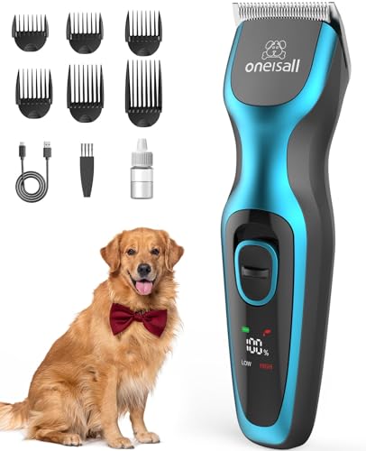 oneisall Dog Clippers for Grooming for Thick Heavy Coats/Quiet Rechargeable...