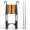 Telescoping Ladder 16.5 FT Aluminum Extension Ladder with Adjustable Hook, Portable Telescopic Ladder 330lbs Capacity, Multi-Purpose Collapsible Ladder for RV,Home,Loft,Attic,Camping and Outdoor Work