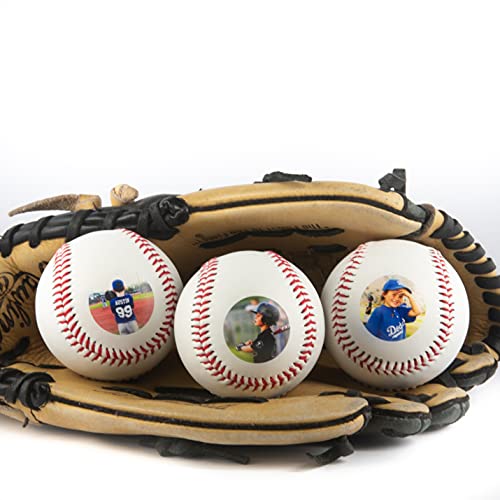 Personalized Photo Printed Baseball Gift, Custom Practice Baseball Best Gift - Official Size- Use Your Photo or Logo Baseball Birthday Gift Holiday Present for The Best Dad
