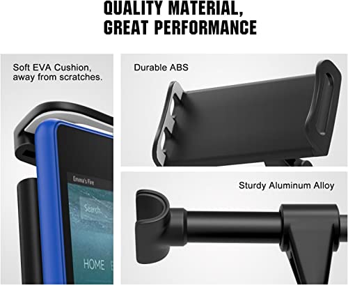 Image of Car Headrest Mount, Tablet Headrest Holder - Stand Cradle Compatible with Devices Such as i-Pad Pro Air-Mini, Galaxy Tabs, Other 4.7-10.5 inch Cellphones and Tablets - Black