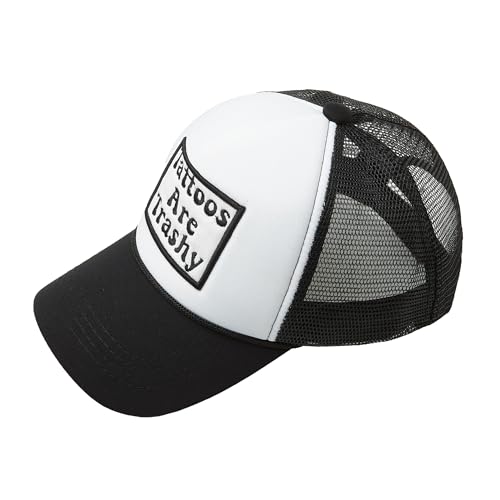 Image of Embroidered Lettering Print Truck Hat Baseball Cap Trucker Mesh Snapback Hat