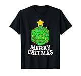 Merry Critmas D20 RPG Christmas Tree RPG Gamer Gaming Xmas T-Shirt