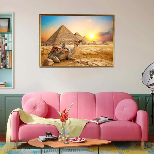 Jigsaw Puzzles for Adults 1000 Piece Giza Pyramids 27.56 x 19.69 Inch Jigsaw Puzzles for Adults Educational Game Challenge Toy 1000 Pieces Pyramid Puzzles for Adults - Image 2