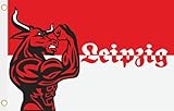 doppel umsäumt U24 Flagge Fahne Leipzig Rot-Weiß Bull Hissflagge 90 x 150 cm