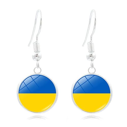 Pendiente de la bandera de Ucrania cuelga el apoyo para Ucrania No War Keychain Pray for Ucrania, Hierro, Sin gemas Cover